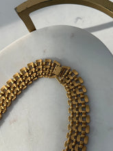 Load image into Gallery viewer, Vintage Gold Plated Faux Coin Panther Link Necklace 16”
