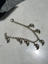 Load image into Gallery viewer, Celestial Moon Sterling Silver Charm Bracelet 6.5”
