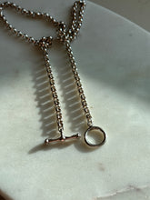 Load image into Gallery viewer, Sterling Silver Rolo Link Toggle Clasp Chain 19.5”
