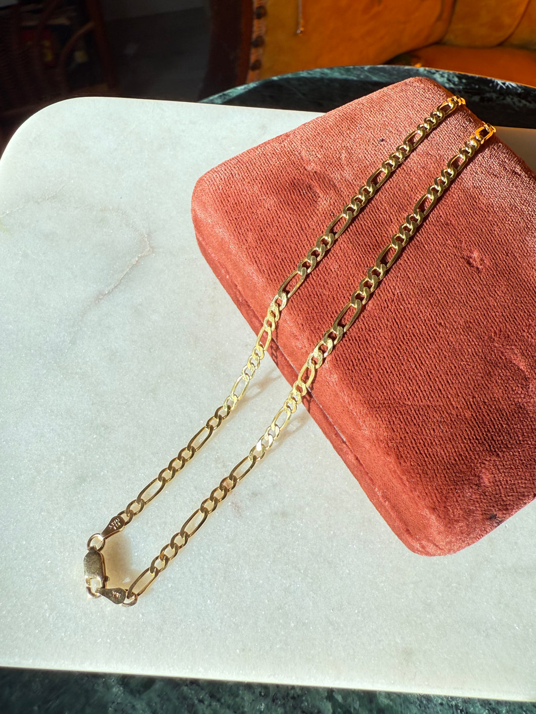 Italian Gold Vermeil Figaro Chain 20”