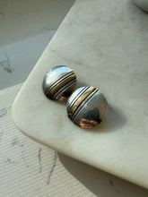 Load image into Gallery viewer, Vintage Herbert Begay Sterling &amp; 14k Gold Disc Earrings
