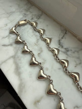 Load image into Gallery viewer, Vintage Mexico Sterling Silver Heart Necklace w/ Box Clasp 17”
