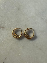 Load image into Gallery viewer, Mini 14k Gold Butterfly Hoops
