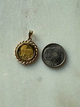 Load image into Gallery viewer, Isle of Man 1989 Crown Persian Cat 1/25th Ounce .999 Fine Gold Coin 14k Gold Pendant
