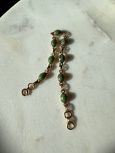 Load image into Gallery viewer, Green Stone 1/20 12k Gold Fill Bracelet 7.25”
