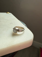 Load image into Gallery viewer, Rainbow Moonstone Sterling Silver Ring Size 9.5
