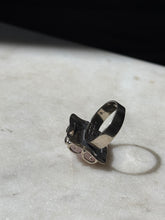 Load image into Gallery viewer, Rose Quartz Sterling Silver Square Ring Size 6
