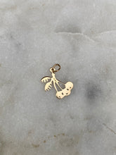 Load image into Gallery viewer, Cherries Vintage 14k Gold Charm
