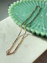 Load image into Gallery viewer, Bar Link 14k Gold Necklace 15”
