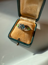 Load image into Gallery viewer, Blue Topaz &amp; Gaspeite Sterling Silver Ring Size 7.5
