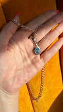 Load image into Gallery viewer, Vintage Blue Topaz Sterling Silver Necklace 18.5”

