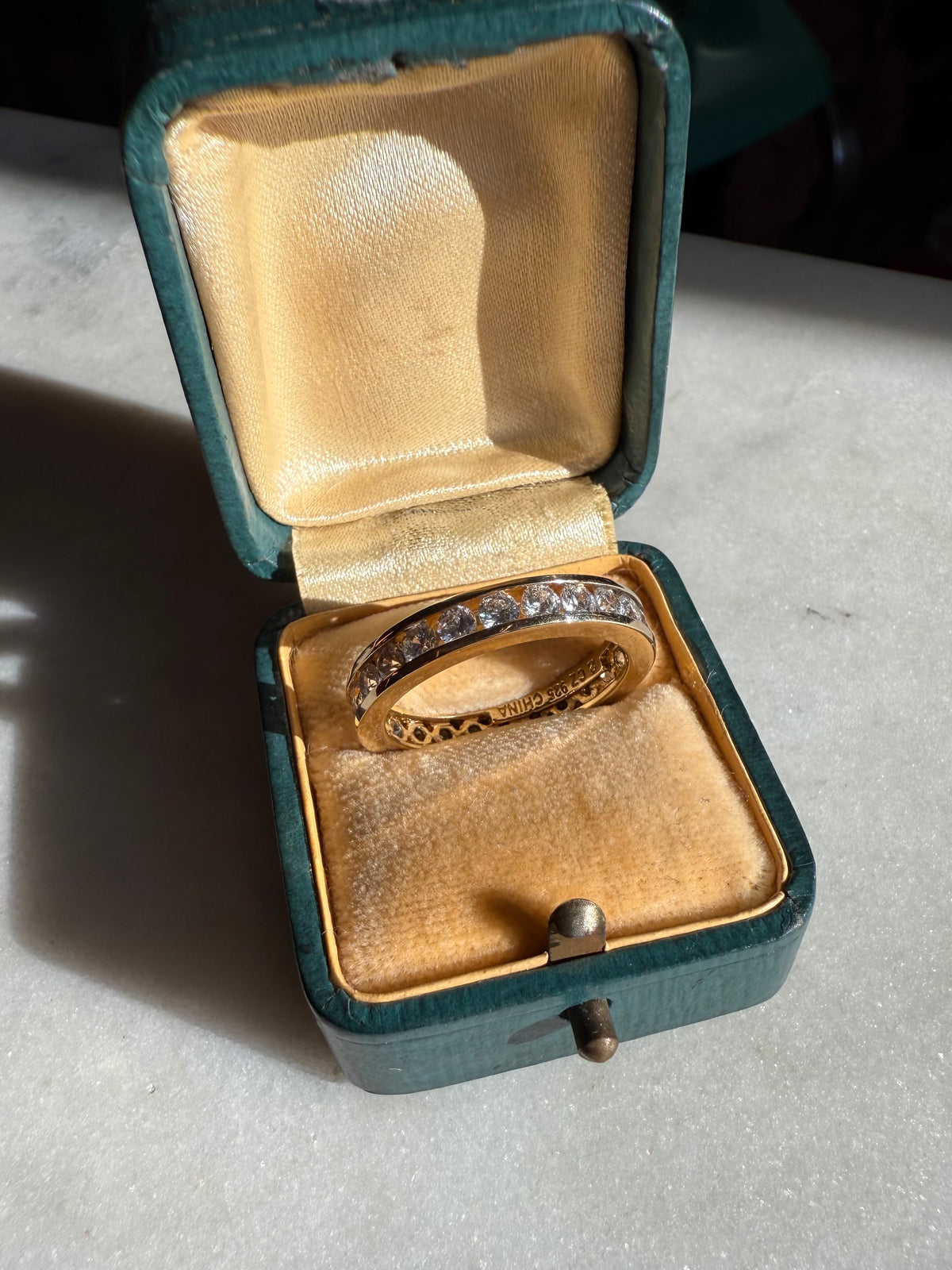 Gold Vermeil Channel Set Stacker Band Size 9.25