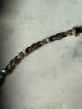 Load image into Gallery viewer, Blue Topaz Gold Vermeil Tennis Bracelet 7”
