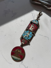 Load image into Gallery viewer, Antique Enamel Brass Egyptian Watch Fob
