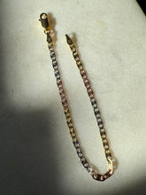 Load image into Gallery viewer, Italian Tri-Tone Gold Vermeil Sterling Mariner Link Bracelet 6.25”
