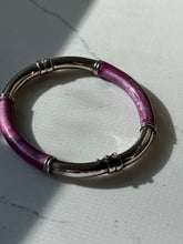Load image into Gallery viewer, Vintage Milor Italy Pink Enamel Sterling Silver Bangle Bracelet
