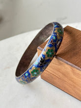 Load image into Gallery viewer, Vintage Cloisonné Enamel Sterling Silver Bangle Bracelet
