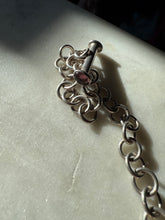 Load image into Gallery viewer, Cabochon Toggle Clasp Sterling Silver Cable Link Bracelet 8”
