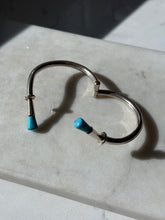Load image into Gallery viewer, Vintage Sterling Silver Turquoise Bangle Bracelet
