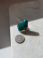 Load image into Gallery viewer, Chunky Turquoise Sterling Silver Ring Size 6
