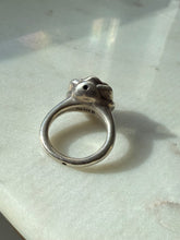 Load image into Gallery viewer, Blue Flower Sterling Silver Ring Size 7.25
