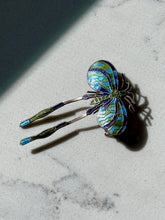Load image into Gallery viewer, Vintage Butterfly Enamel Sterling Silver Brooch
