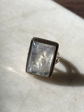 Load image into Gallery viewer, Moonstone Sterling Silver Square Ring Size 7.25

