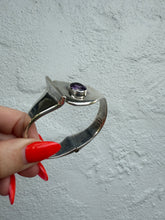 Load image into Gallery viewer, Chunky Purple Sterling Silver Hinged Cuff Bracelet
