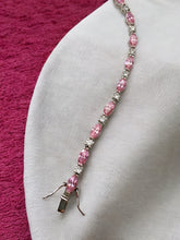 Load image into Gallery viewer, Pink CZ Sterling Silver Tennis Bracelet
