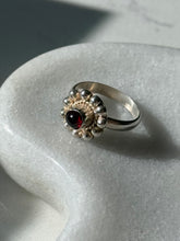 Load image into Gallery viewer, Garnet Cabochon Sterling Silver Ring Size 7
