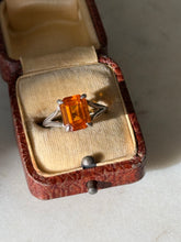 Load image into Gallery viewer, Orange Glass Sterling Silver Ring Size 7.25
