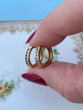 Load image into Gallery viewer, Diamond 14k Gold Clicker Mini Hoops
