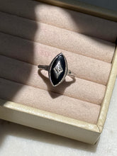 Load image into Gallery viewer, Midcentury Black Onyx Sterling Silver Ring Size 6
