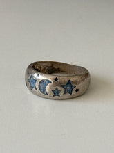 Load image into Gallery viewer, Celestial Inlay Sterling Silver Ring Size 4.75
