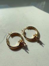 Load image into Gallery viewer, Vintage Hanging Cherub 14k Yellow Gold Hoops

