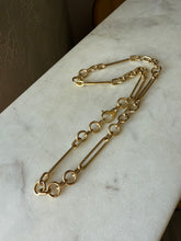 Load image into Gallery viewer, Italian Trombone Link 14k Gold Chain 17”
