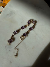 Load image into Gallery viewer, Amethyst 1/20 12k Gold Fill Bracelet 6.75”
