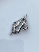 Load image into Gallery viewer, Hanging Panther Sterling Silver Chunky Vintage Pendant
