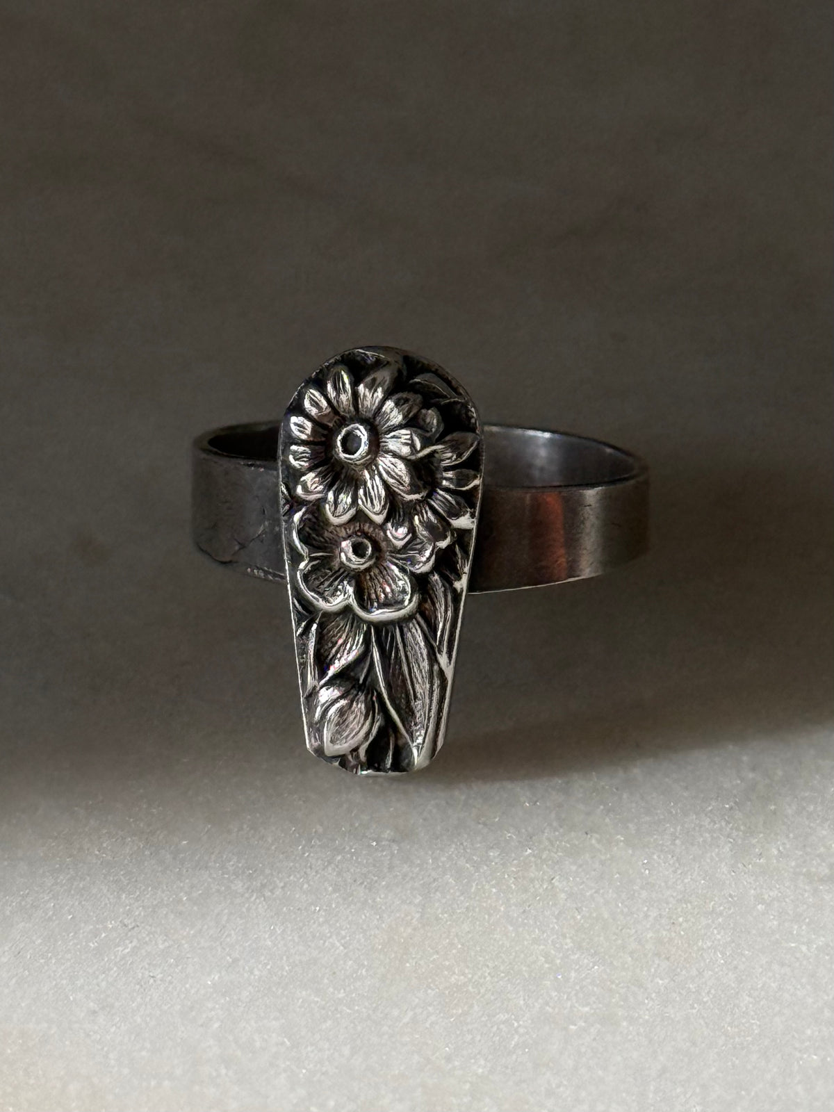 Sterling Silver Flower Ring Size 7