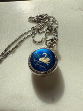 Load image into Gallery viewer, Antique Sterling Silver Enamel Swan Necklace
