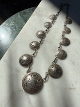 Load image into Gallery viewer, Sterling Silver 1864-1913 Peruvian Coin Necklace 17”
