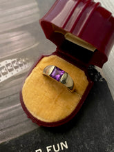 Load image into Gallery viewer, Channel Set Amethyst Vintage 14k Gold Ring
