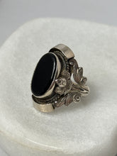 Load image into Gallery viewer, Vintage Black Onyx Sterling Silver Ring Size 6.75
