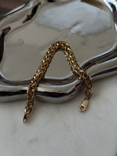 Load image into Gallery viewer, Italian Gold Vermeil Wheat Link Bracelet 7.5”
