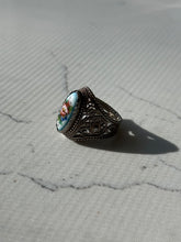 Load image into Gallery viewer, Russian Porcelain Painted Enamel Sterling Ring Size 5.75
