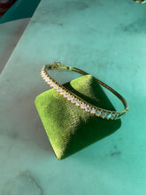 Load image into Gallery viewer, Gold Vermeil CZ Bangle Bracelet 7”
