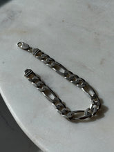 Load image into Gallery viewer, Vintage Solid Sterling Silver Figaro Link Bracelet 8.15”
