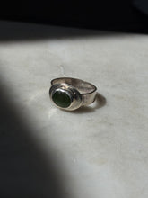 Load image into Gallery viewer, Vintage Jade Sterling Silver Ring Size 7.5
