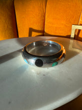 Load image into Gallery viewer, Vintage Mexico Modernist Solid Sterling Silver Multistone Bangle Bracelet
