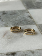 Load image into Gallery viewer, Natural Diamond Solid 10k Yellow Gold Clicker Earrings
